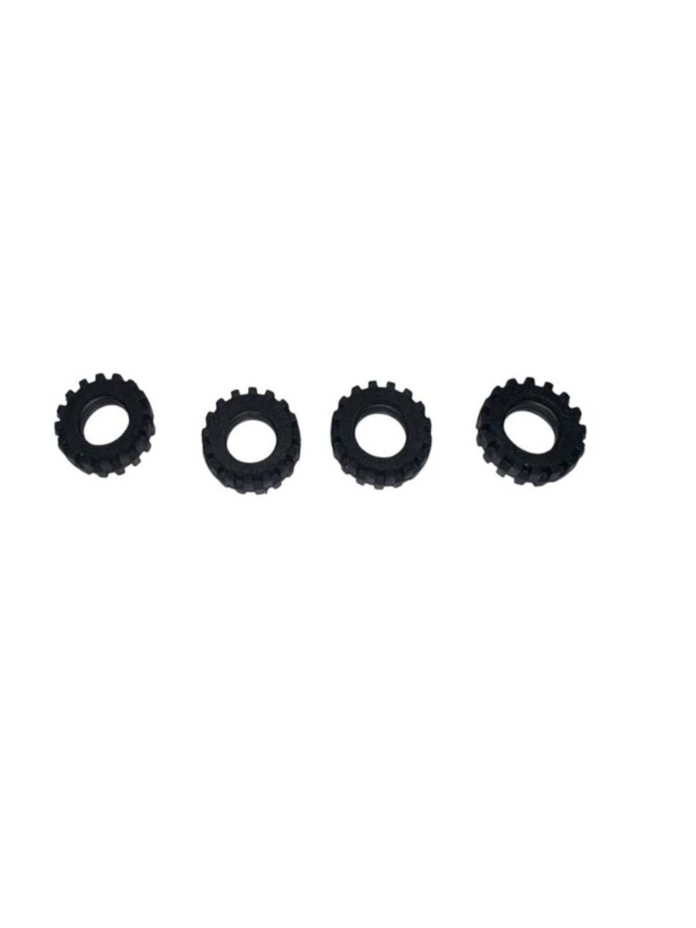 LEGO 87414 Black Tire 15mm D. x 6mm Offset Tread Small Lot Of 4